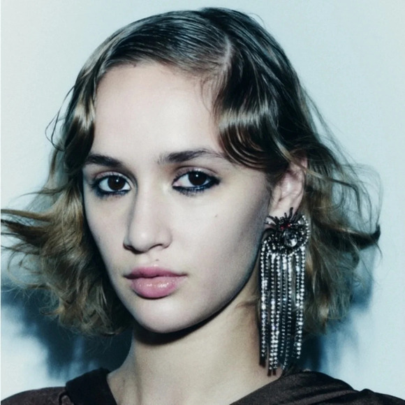 ZARA Spider Rhinestone Earrings - Picture 2 of 4